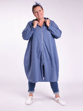 OCTAVIA - Long Cotton Hooded Zip up Jacket - 9821 - Pure Plus Clothing